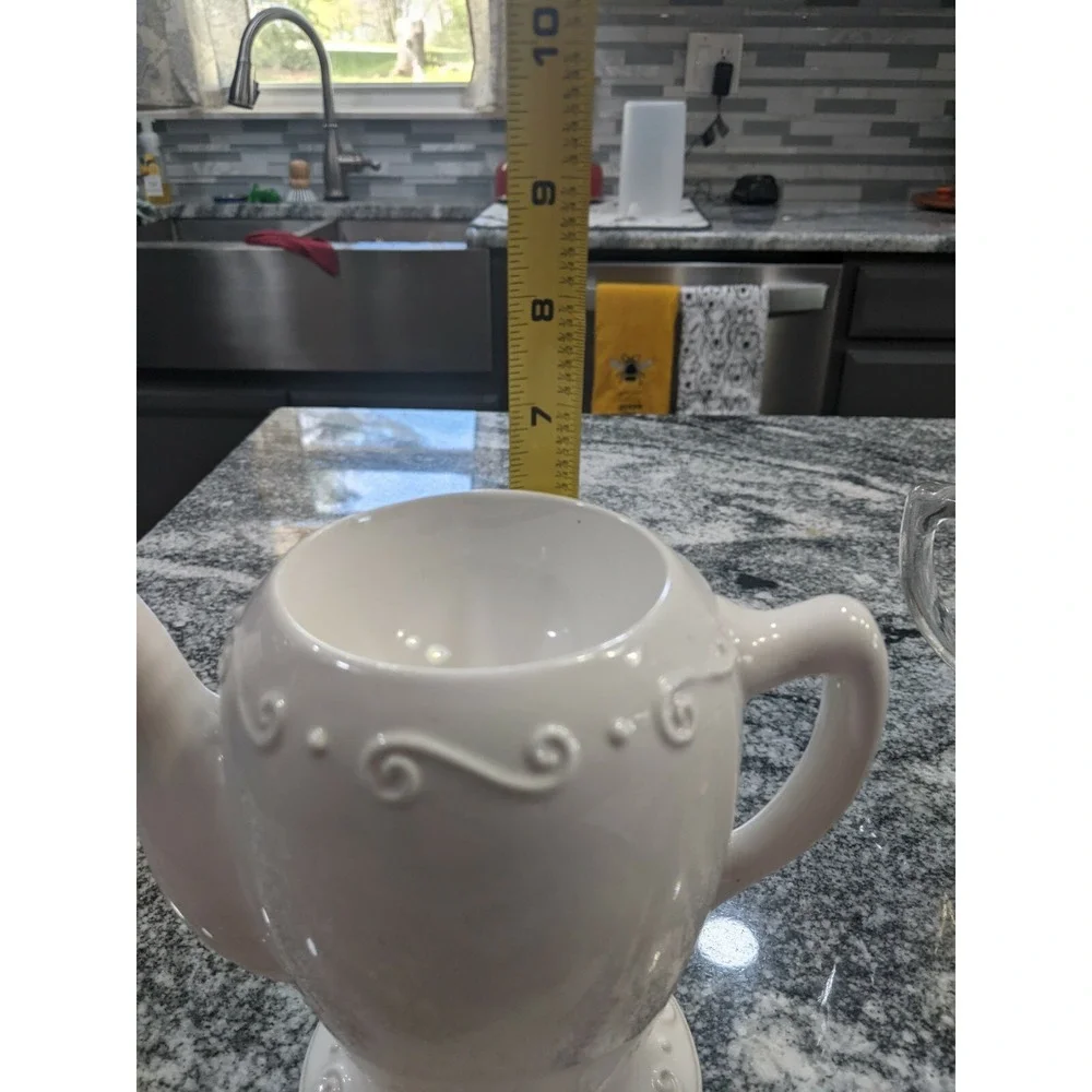Partylite White Teapot Replacement Aroma Wax Melt Warmer NO LID Farmhouse - Picture 5 of 5
